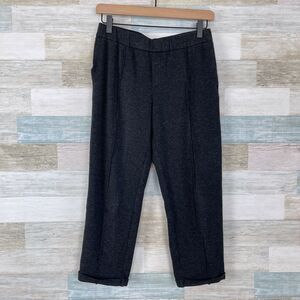 J Crew Cropped Seamed Stretchy Knit Jogger Pants Gray Mid Rise Pull On Womens 2
